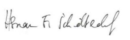 Unterschrift Chefredakteur