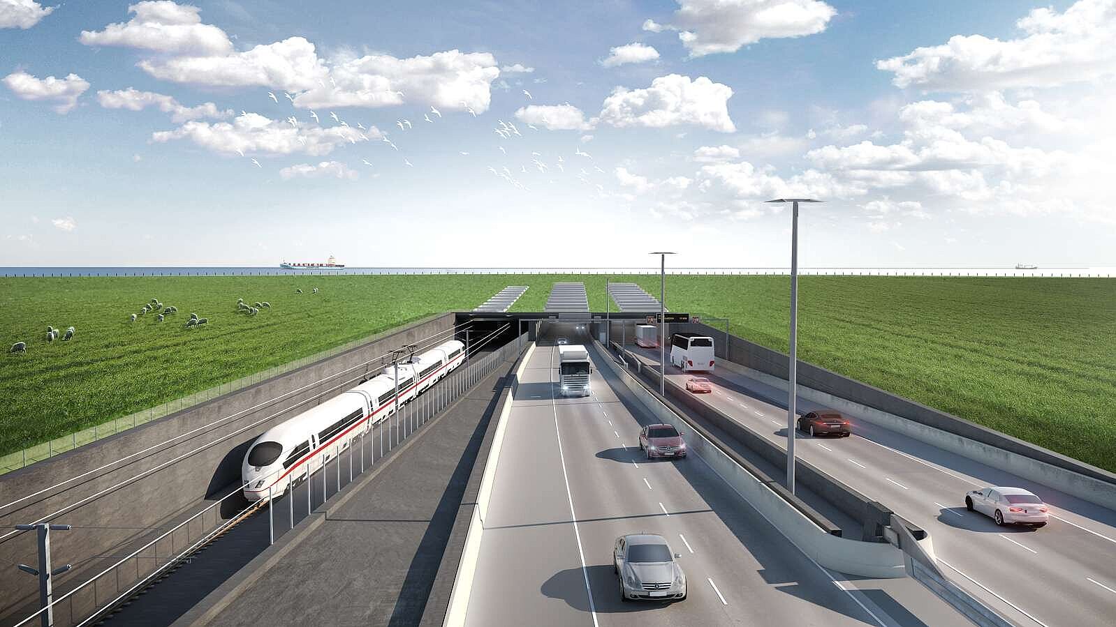 Animation der Fehmarnbelt-Querung